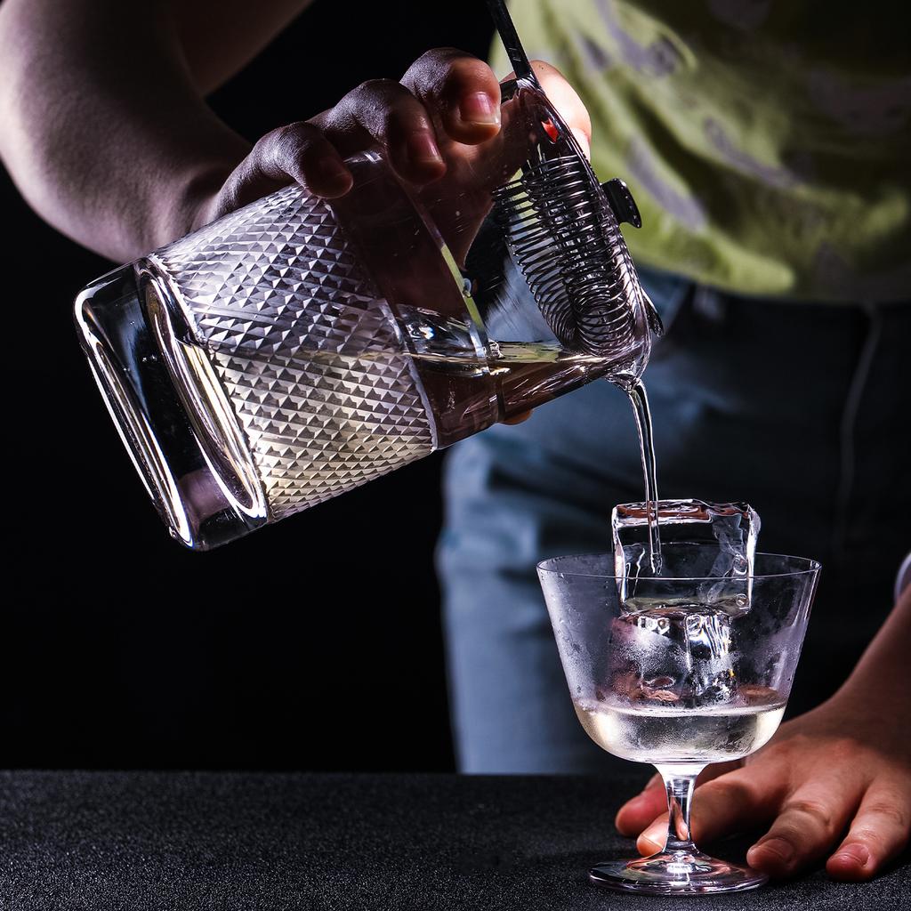PMG01-5 CRISON High End Series Crystal Glass Handmade Engraved Cocktail Mixing Cup Cocktail Blender Tool Bar Tools Mixologist
