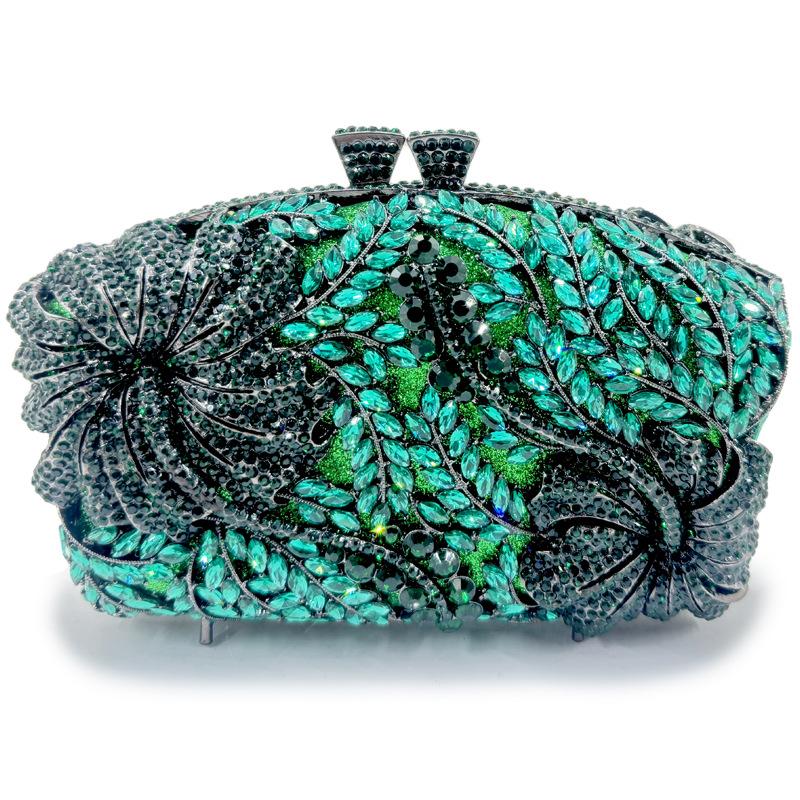 Sac de soirée pour femme à fleurs et diamants Sacs à main Nouveau Cristal Mariage de mariée Strass Pochette Sacs WHTUOHENG Sacs à main Pochette de soirée