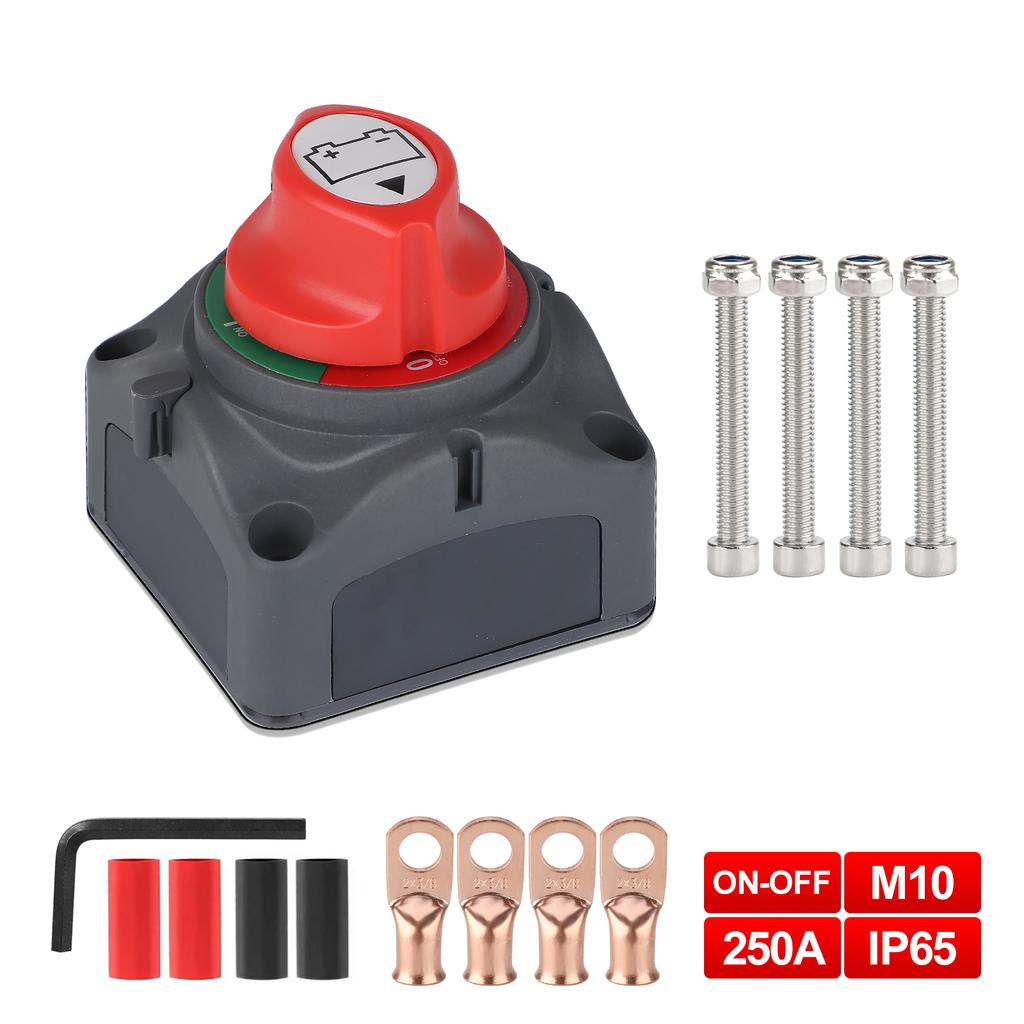 12V-48V 2 Position Cut Off Switch ForTruck Boat Yacht Caravan Motorcycle Waterproof IP65 Battery Isolator Switch With Terminal