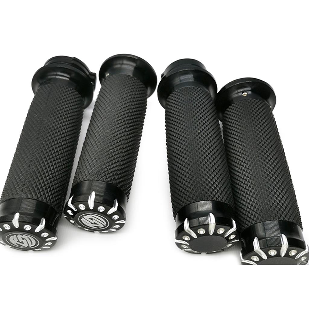 Retro Motorcycle Handlebar Grips Aluminum Alloy Hand Grips Lightweight for XL883 1200 Enhances Your Bike Vintage Charms