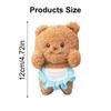 Whimsical Butter Bear Stuffed Toy Keychain Plush Bear Doll Keyring Hanging Ornament for Backpack and Bag Charm Accessory