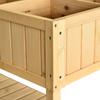 Fir Wood Raised Rectangular 8 Compartment Plant Stand Oak Tone