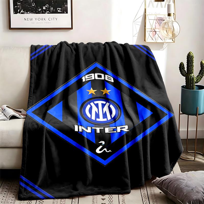 FC Internazionale Milano Theme Personalized Outdoor Flannel Blankets Soft And Suitable For All Seasons Perfect For Sofas Beds And Camping