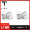 Bilklistermärke Bil Metall Hjul Däck Ventilhätta Stam Dammkåpa För Tesla Modell 3 Modell S X Modell Y Roadster SpaceX Externa A
