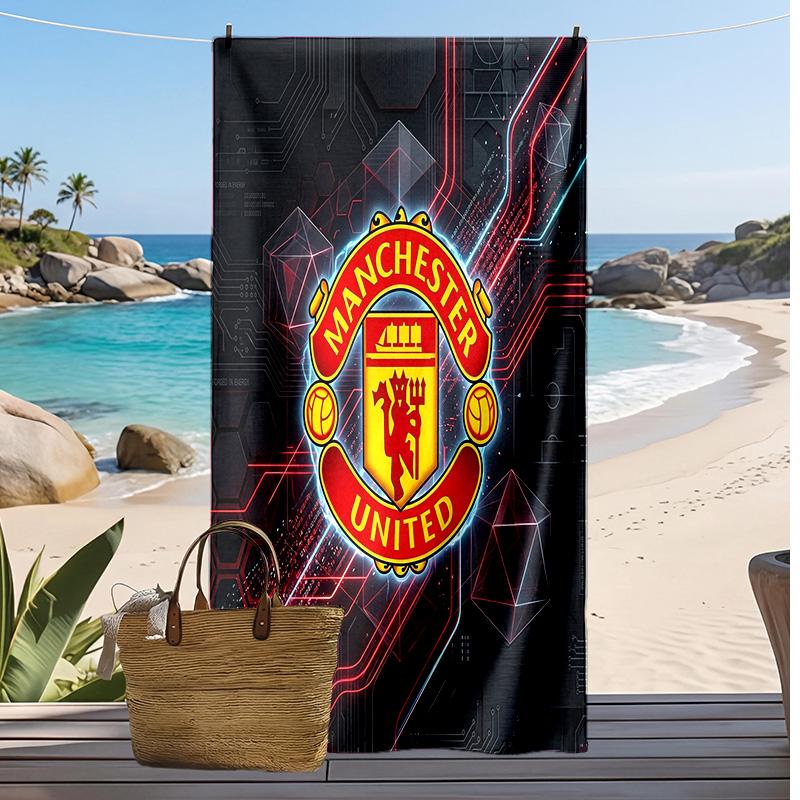 Manchester United Printed Beach Towel Quick Dry Soft TowelPortable Large Rectangular Beach Blanket for Travel Swimming Pool