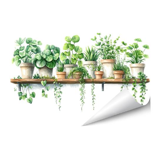 Green Plants Leaves Wall Decals Hanging Vine Wall Stickers Removable Peel And Stick Wall Art Murals for Kids Bedroom TV Background Home Decor