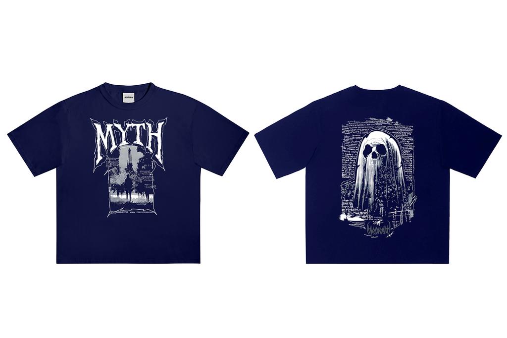 Streetwear Oversized Mens TShirt Cotton Myth Aesthetic Graphic Print Tops Korean Harajuku Goth Y2k Hip Hop Clothing Unisex Tee