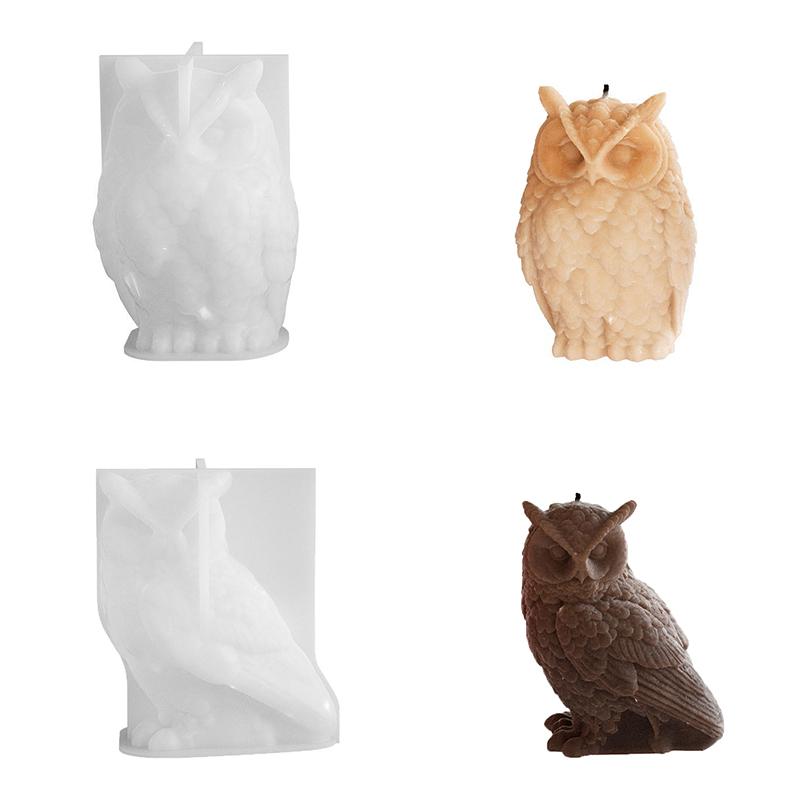 Owl Resin Mold 3D Animal Silicone Molds Soap Mould Candle Mold Silicone Mold For Candle Making Diy Owl Candle Moulds