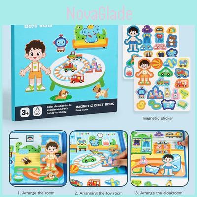 Wooden Kids Magnetic Puzzle Book For Girls And Boys With Hand Tear Silhouette Design For Preschool
