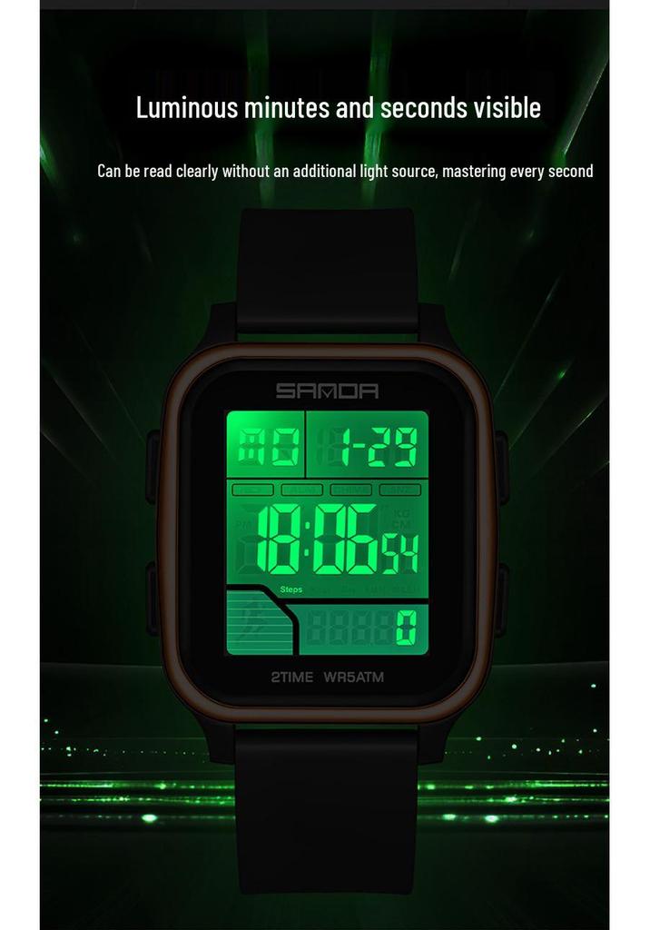 SANDA Trend Multifunctional Sports Watch for Students - Calorie Counter & Dual Alarms