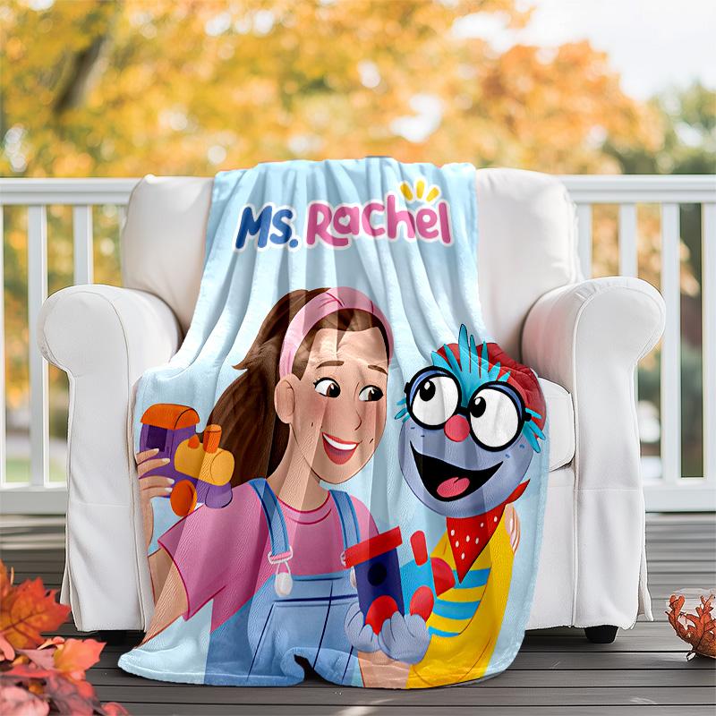 1pc Ms Rachel3 Theme Blanket - Digital Print, Polyester, Cozy for All Seasons, Perfect for Outdoor, Camping, and Travel