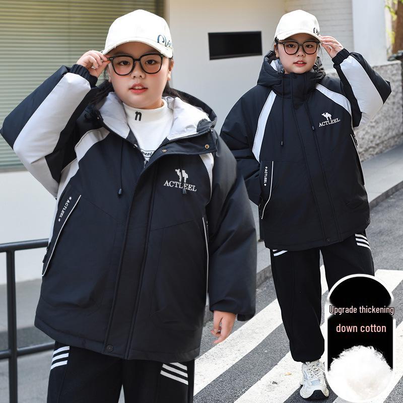 

Women s Plus Size Long Hooded Winter Jacket - Thickened Cotton Padded Coat for Girls Size 160 for 105-128 jin
