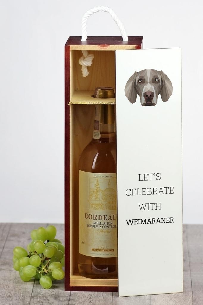 Weimaraner - Geometric Box With Photo And Inscription For Art-Dog Wine