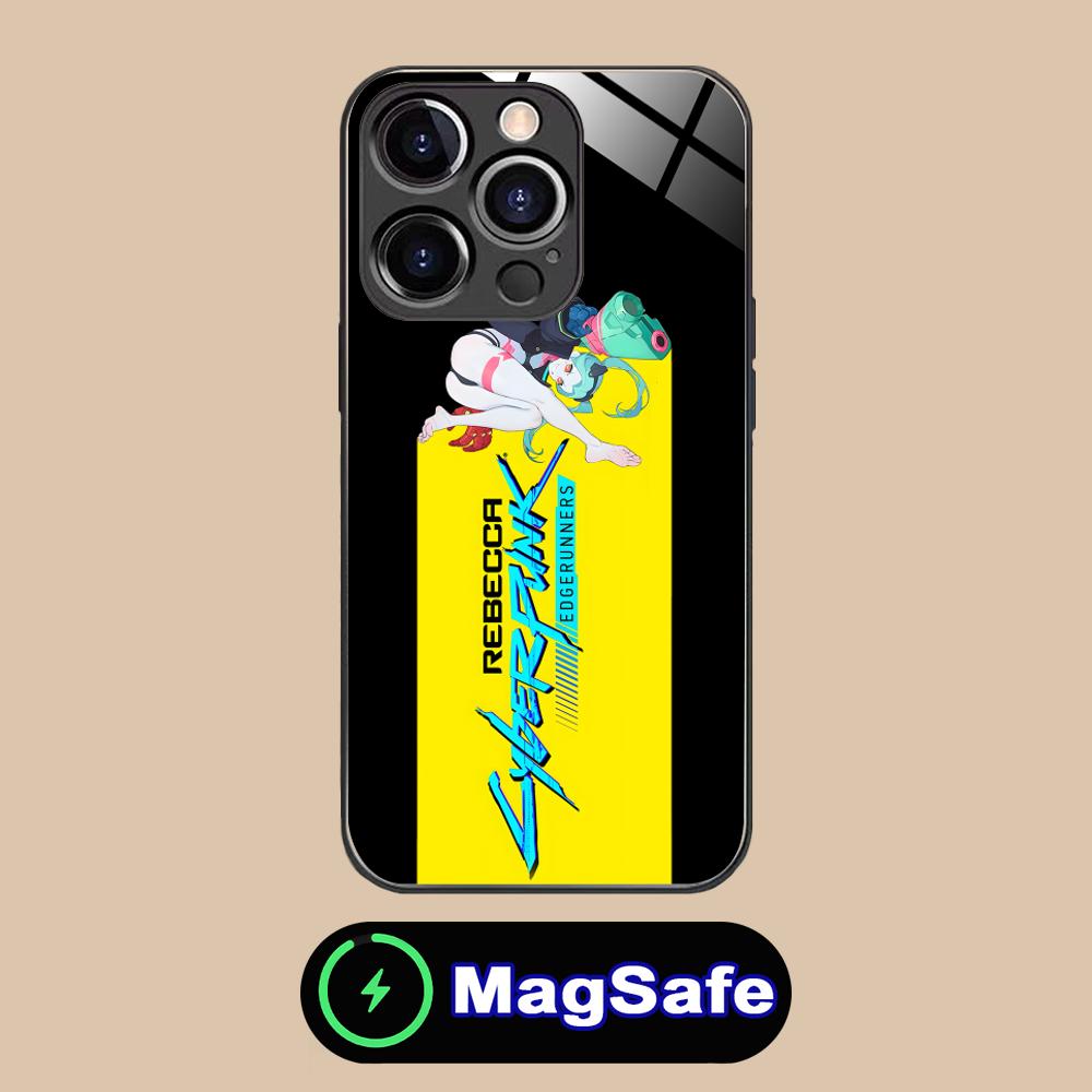 Punk Girl Rebecca Mobile Phone Case for iPhone 17 16 15 14 13 12 11 Air Pro Max Plus Mini MagSafe Glass Colorful Cover Luxury