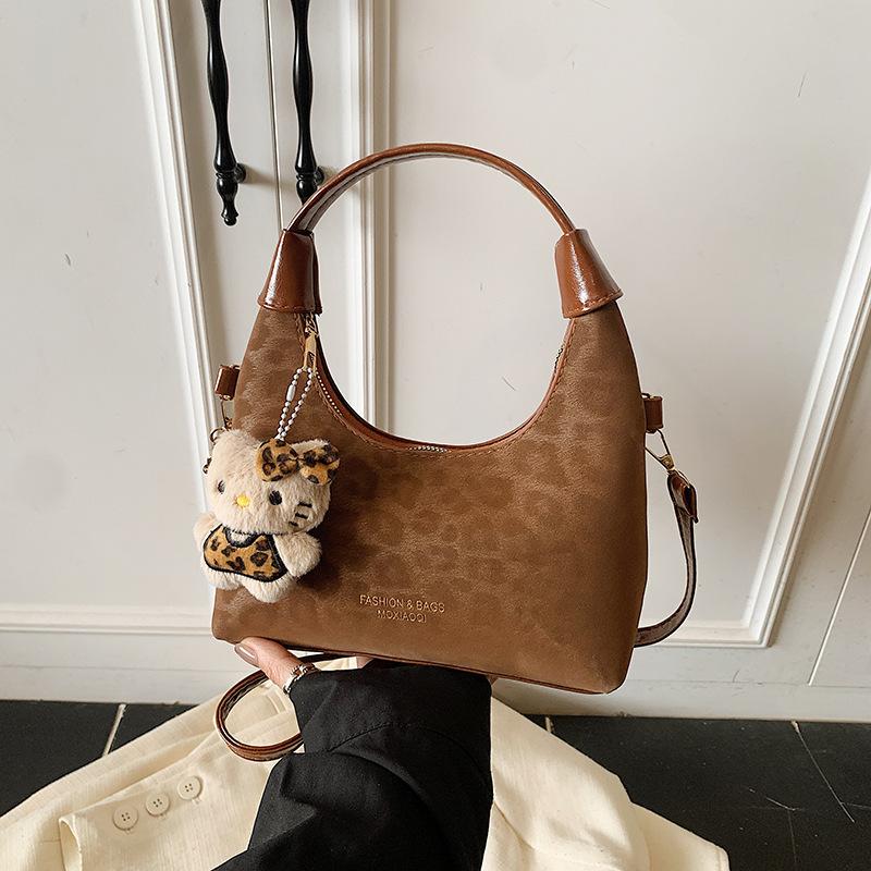 Retro Leopard Print Bag Women's Spring New Versatile Messenger Bag Fashion One Shoulder Underarm Dumpling Bag
