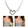 Stylish Hollow Heart Pendant Necklace Chain Necklace Handmade Necklace Alloy Texture Suitable for Party Everyday Wear