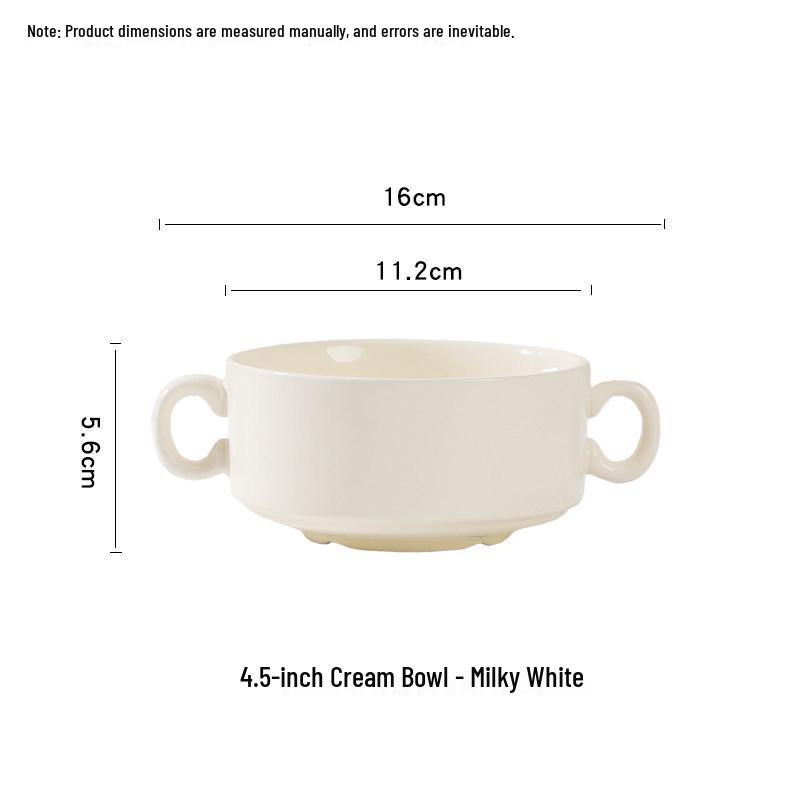 Ceramic Double-Ear Steamer Bowl - Creative 2025 Model for Soups and Steamed Eggs