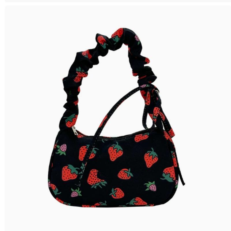 Floral Print Underarm Shoulder Bag Anti Scratch Retro Lightweight Small Casual Purse for Daily Work Commute