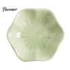 Photogenic Serving Dish Ceramic Small Dipping Plate, with Lotus Leaf Texture, Tea Room Easy Cleaning Soy Bowl, for Restaurants Parties Holidays
