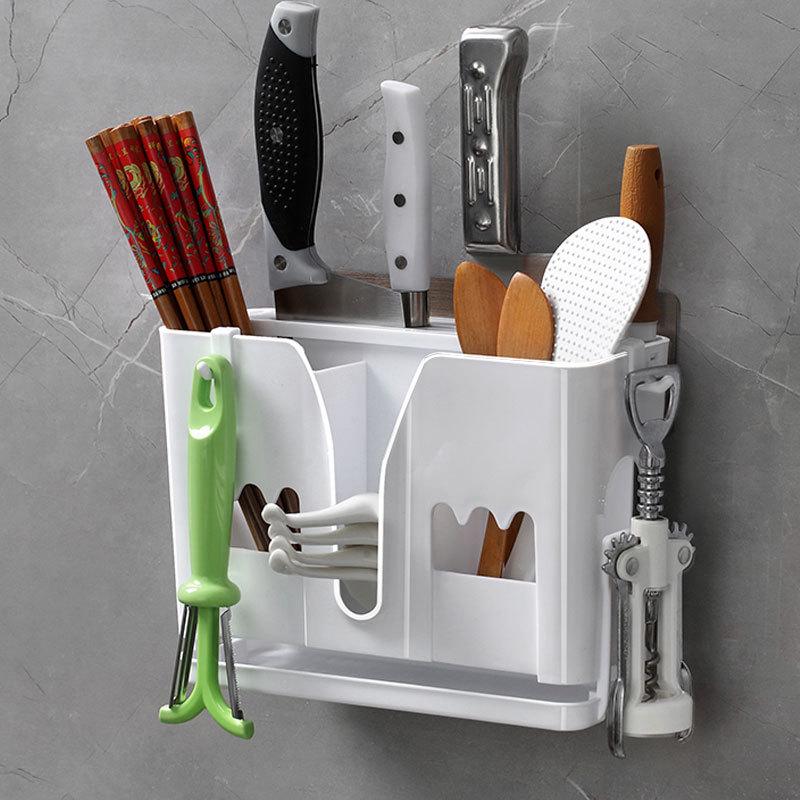Wall-Mounted Multi-Functional Chopstick Holder with Suction Cup