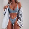 Women's Sexy  Lace Bra Suspender Three-point Underwear Fun Underwear Two-piece Suit