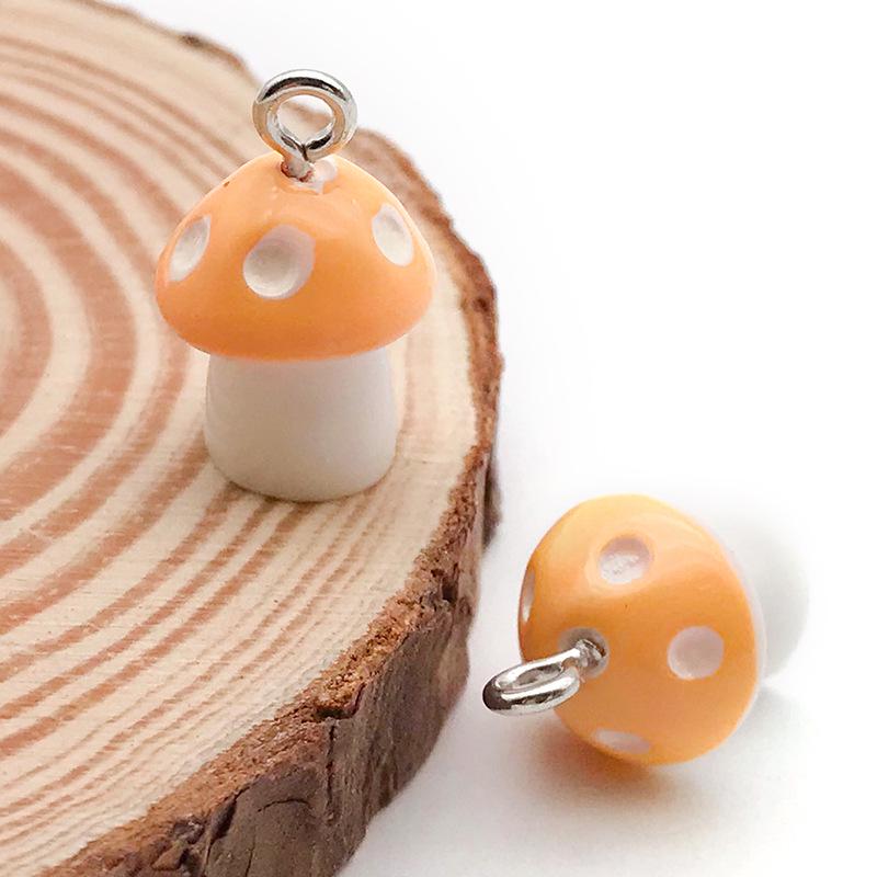 3D Resin Mushroom Pendant Charm for DIY Keychain & Bracelet Jewelry