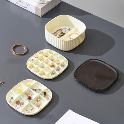 Mehrschichtiger Mini-Schmuck-Organizer, Reise-Schmucketui mit transparentem Deckel, Ohrringe, Halskette, Ring, tragbare Schmuckschatulle