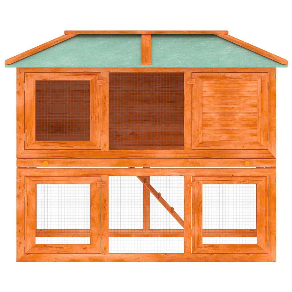 Small Animal Rabbit Hutch 2 Story Wooden Design