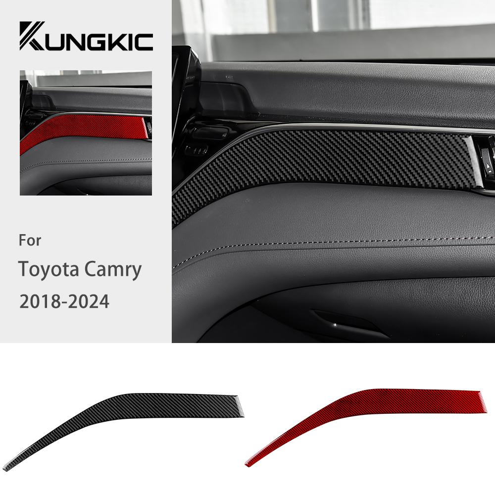 Dekorativní panel palubní desky z uhlíkových vláken pro Toyota Camry 2018-2024 LHD RHD - Příslušenství pro přístrojovou desku na straně spolujezdce