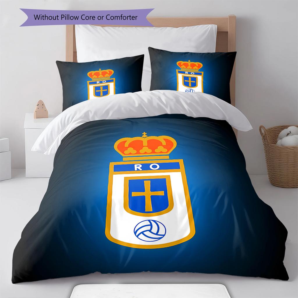 Real Oviedo Pattern Bedding,Quilt Set Quilt Cover Pillowcase Home Birthday Gift (1 * duvet cover + 2 * pillowcase, without core)