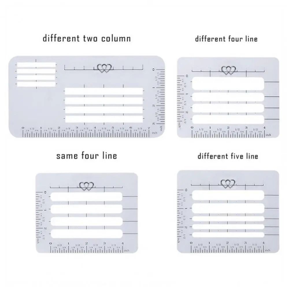 4/6Pcs Multi-use Guide Envelope Template DIY Clear Calligraphy Stencil Letter Card Templates  Office