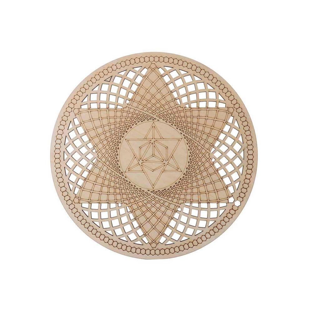 Wooden Wall Art Home Decor Flower Of Life Energy Mat Decorative Boards Crafts Slice Wood Base Coasters Sacred Geometry Ornament