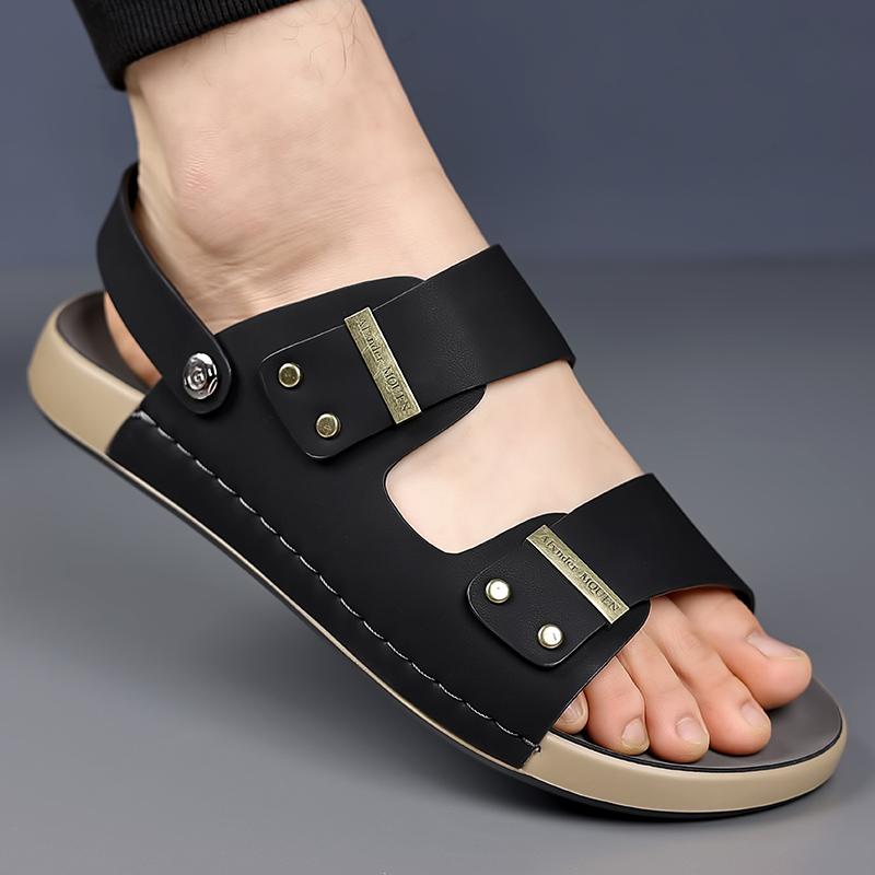Fashion Summer Sport Sandals for Men Outdoor Casual Fashion Leatherfashion Non-slip Breathable Roman Shoes Comfortable Beach  Slippers