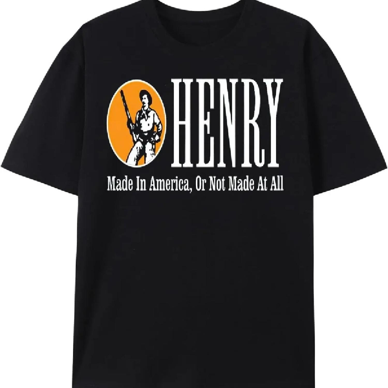 

Henry Made in America Rifle Graphic T-Shirt - Patriotic Design with Slogan - Men s Black Tee XXXXXL чорний
