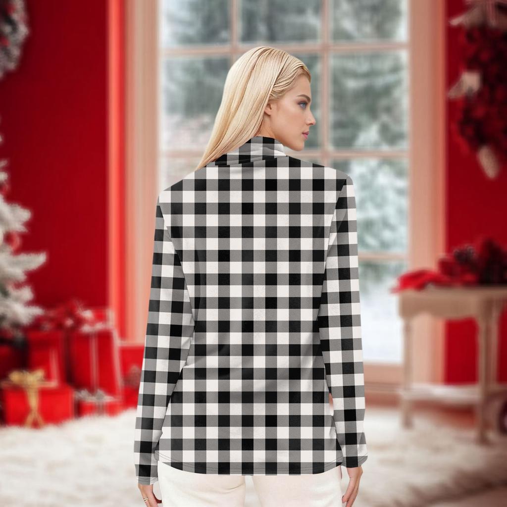 Women's Daily Casual Long Sleeve Mid Collar Top