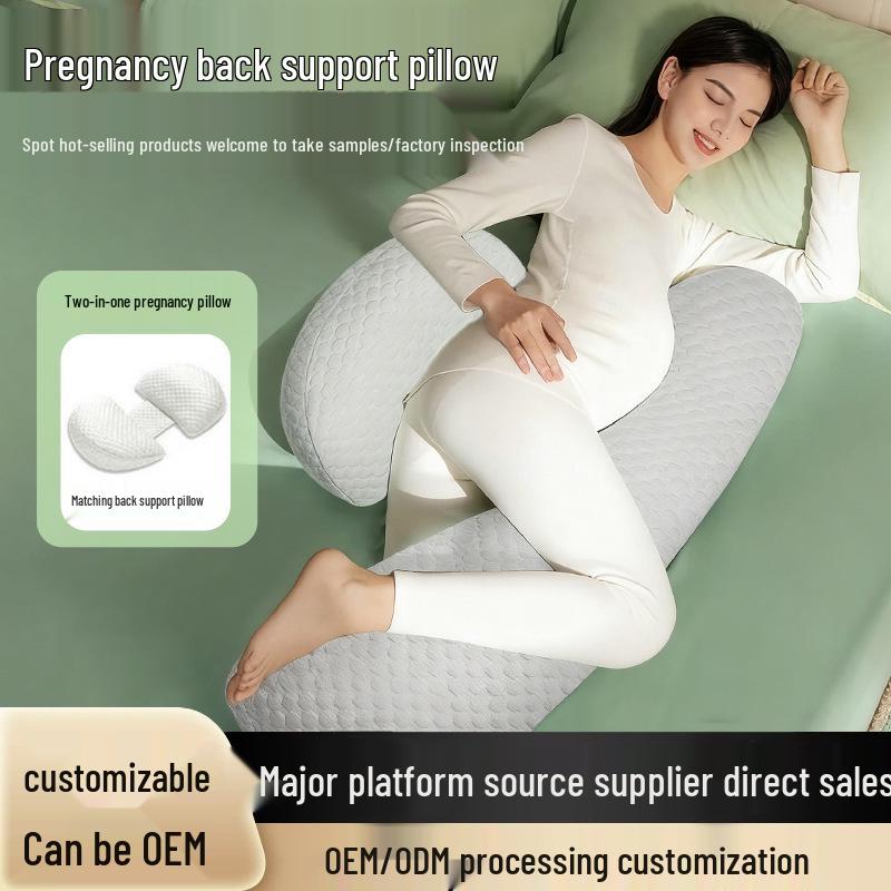 U-Shaped Pure Cotton Pregnancy Pillow - Belly and Back Support for Pre and Postpartum Comfort, Class A Winter Cushion for Mother and Baby.