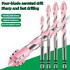 Four-Edged Eccentric Drill Bit Serrated Skewed Head Tile Drill Bit High Hardness Concrete Drill Bit Set Drilling Tool
