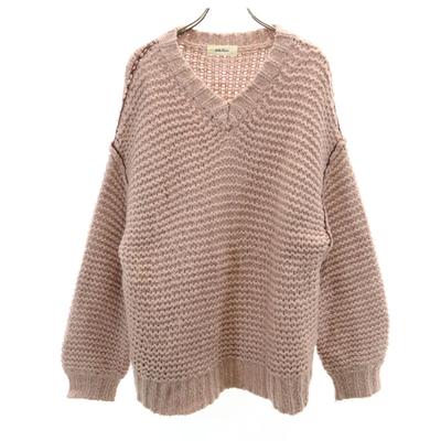 Mila Owen Long Sleeve V Neck Sweater F Pink Knit Women Used