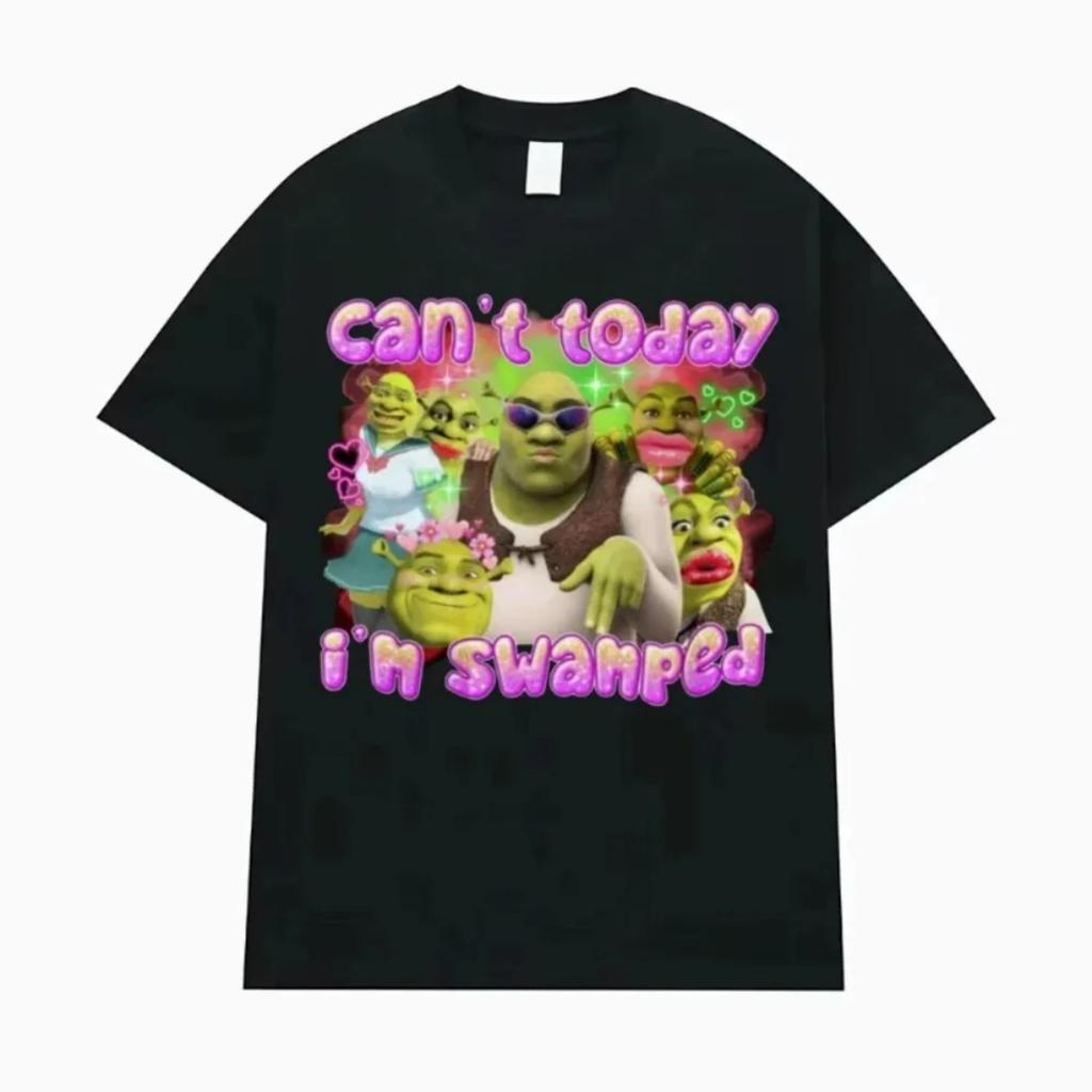 Non Posso Oggi Sono Travolto Divertente Shrek Meme Maglietta Donna Abbigliamento Tendenza Hip Hop Moda Harajuku Kawaii Maglietta Abbigliamento Y2K Top