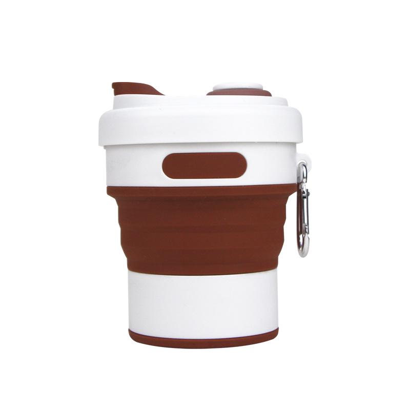 450ml Silicone Collapsible Travel Cup - Portable Folding Tooth & Tea Cup for Business Trips 450ml коричневый