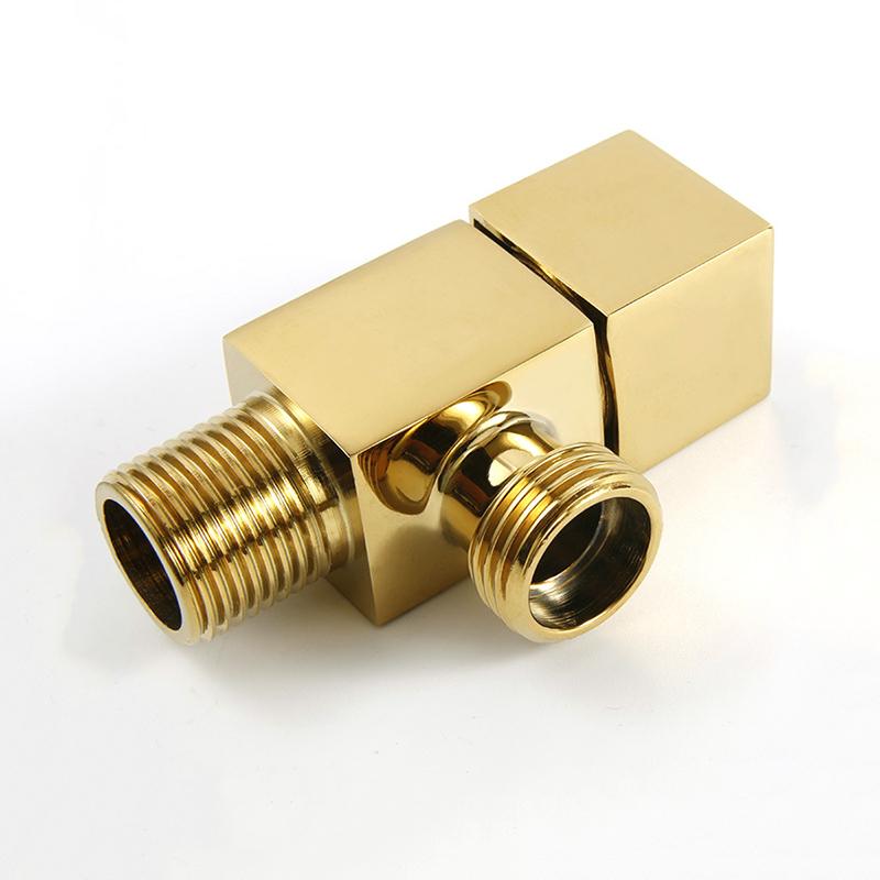 Tuqiu Brass Angle Valve Water Control Valve Brushed Gold Corner Valve Bathroom Tap Water Valve 1/2*1/2 Brass Black Angle Valves