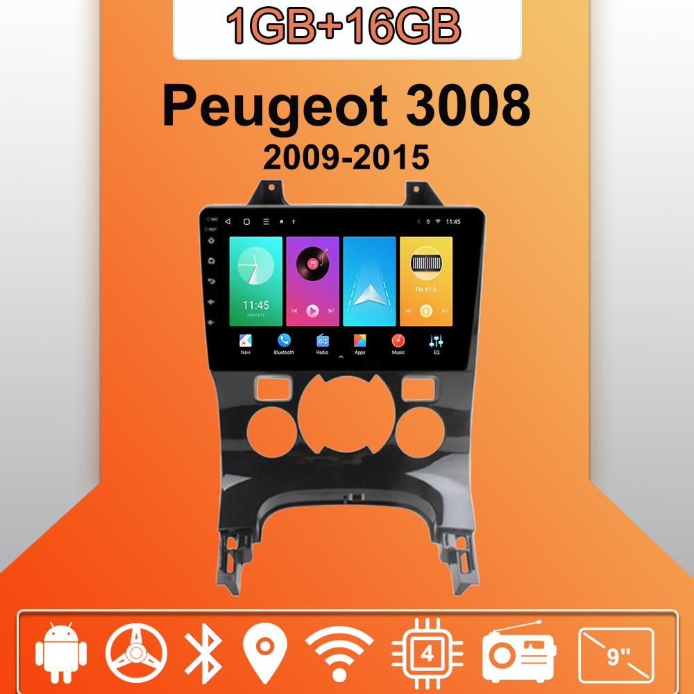 

Автомобильное радио Android Auto Carplay для Peugeot 3008 2009-2015 Мультимедийный проигрыватель Головное устройство Стерео GPS Навигация BT WIFI 1+16 ГБ 1+16GB,A