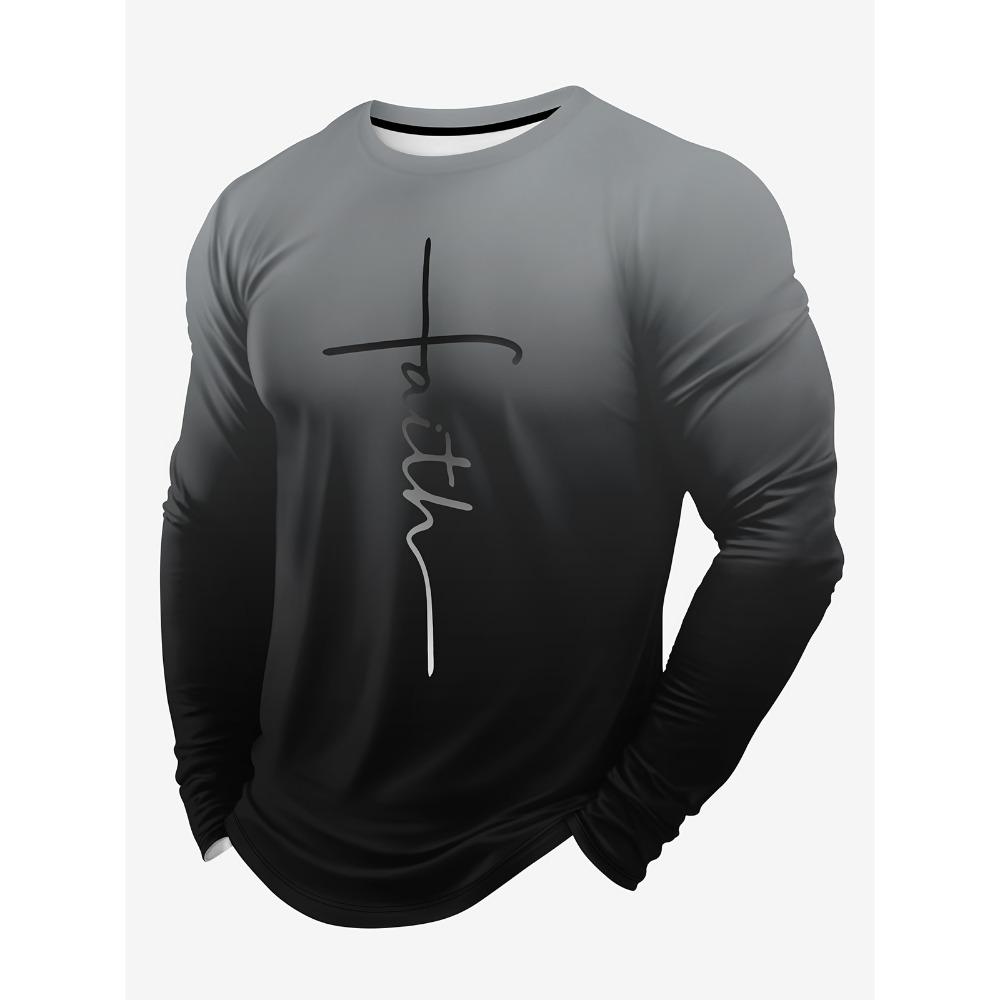 Long Sleeve Tees Autumn in Tops and T-Shirts Oversize Man Polyester Men's Clothing