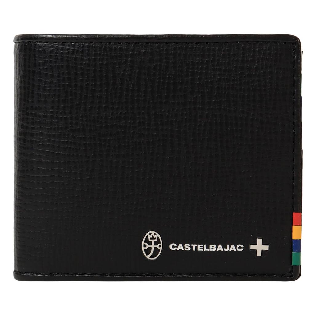 Castelbajac Bifold Mini Pressed Genuine Cowhide Casual Black Men's Wallet, Wallet, 057615, Leather, Style, [01]