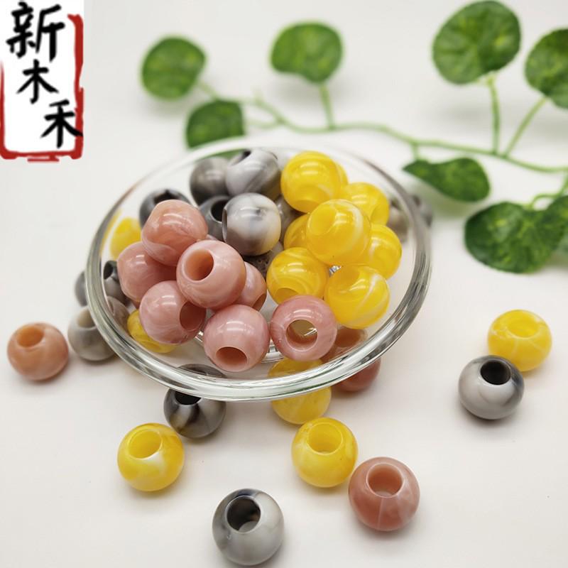 

Amber Two-Color Round Acrylic Beads with Large Holes for DIY Jewelry 18mm (175 pcs)