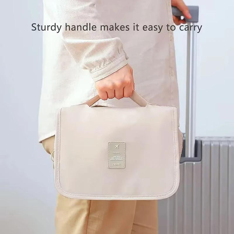 Portable Toiletry Washbag Have Hanging Hook Waterproof Women Bathroom Cosmetic Storage Bag Large Capacity Travel Men Makeup Case