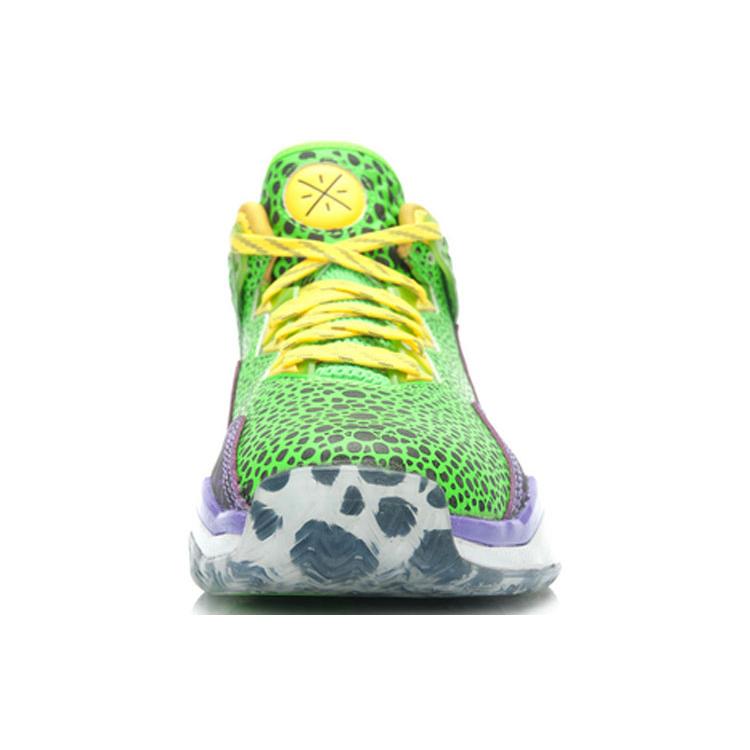 LiNing WOW 3 Way Of Wade 3 All-Star Cushioned Slip-Resistant Coverage Mid-Top Basketball Shoes Men's Green Purple ABAJ013-30