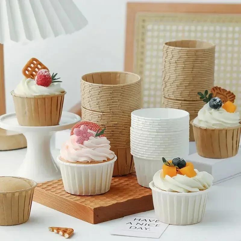 50pcs Golden Muffin Cupcake Paper Cup Oilproof Cupcake Liner Baking Cup Tray Case Caissettes Cupcake Wrapper Paper Wedding Party