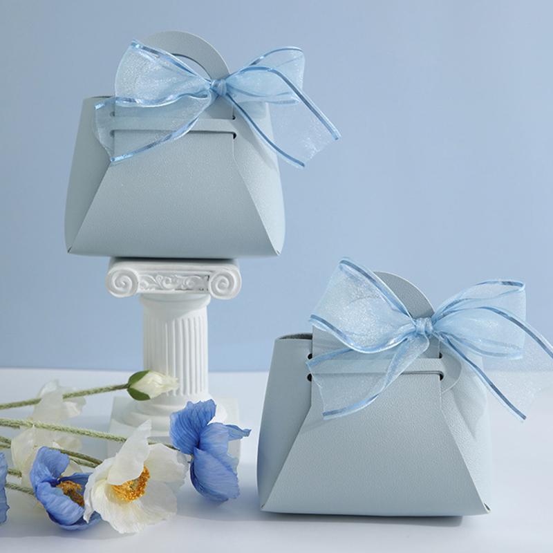 1 ks Kožená dárková taška Mašle Stužka Balicí taška Svatba Výslužky Rozdělovací tašky Narození miminka Balení na cukroví Krabička Mini kabelka