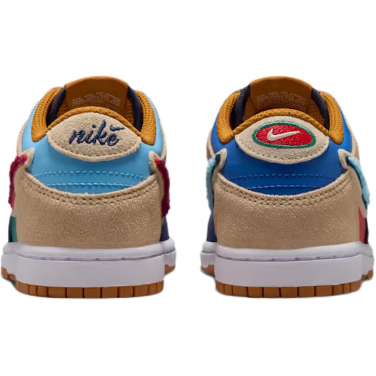 Nike Dunk Vintage Klasyczne Oddychające Niskie Buty Skateboardowe Trampki Dziecięce Brązowe Czerwone Niebieskie IV6202-410